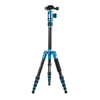 Tripé Com Cabeça Esférica Ball Head Kingjoy, Azul Fibra De Carbono, Para Até 10kg - C1229B-QF00T