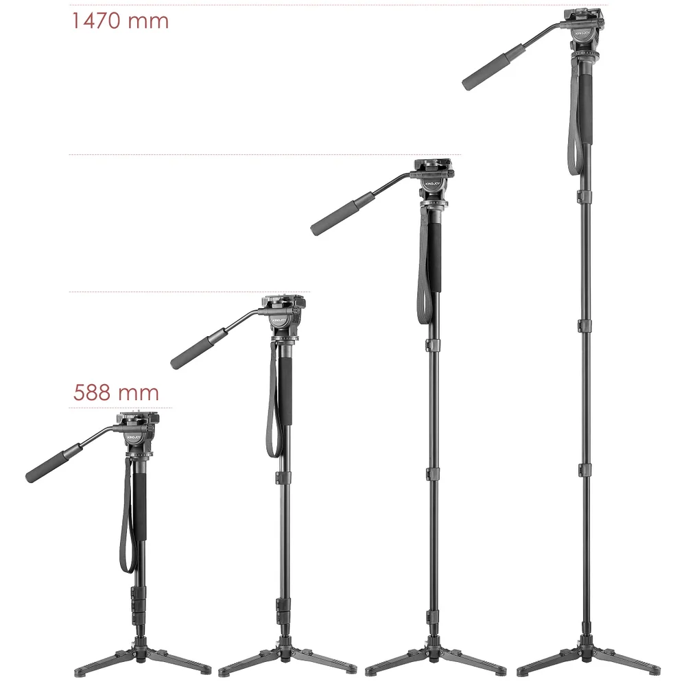 Imagem 2 de 5 do produto Monopé Para Vídeo Kingjoy Com Cabeça Semi Hidráulica Fluida Para 5kg - Mp1008f