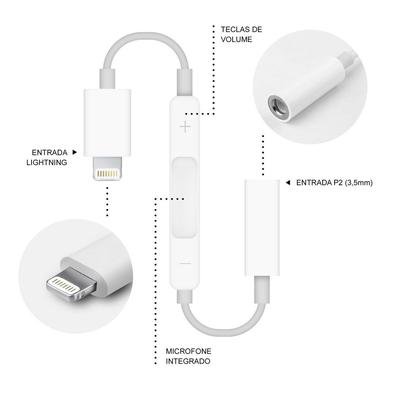 Adaptador Fone Ouvido P2 Carregador Lightning Para iPhone em Promoção |  Ofertas na Americanas