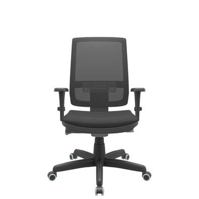 Cadeira Office Plaxmetal Presidente Brizza, até 120kg, Autocompensador Slider, Braço 3D, Rodízios Pu, Poliéster, Preta