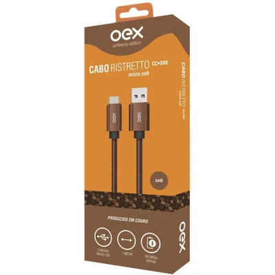 Cabo Carregador Oex Caffeteria Edition Cc-300 - Micro Usb