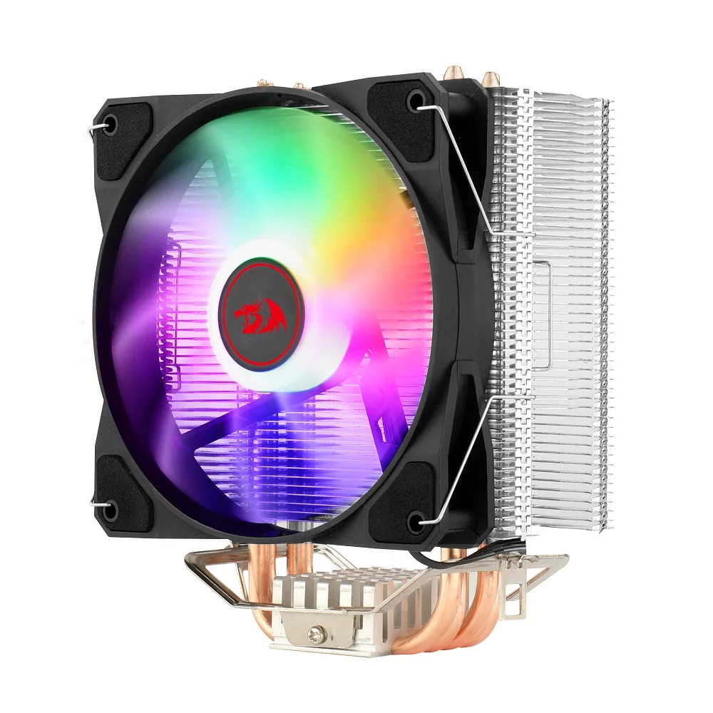 Imagem 3 de 5 do produto Cooler Para Processador Redragon TYR, LED Rainbown, Intel e AMD, 120mm, PWM, FAN, 4 Heat Pipes, TDP 130W - CC-9104