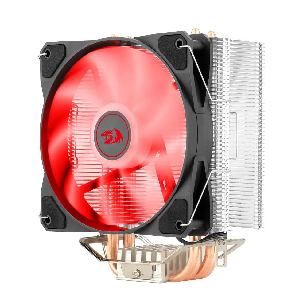 Imagem 3 de 5 do produto Cooler Para Processador Redragon TYR, LED Vermelho, Intel e AMD, 120mm, PWM, FAN, 4 Heat Pipes, TDP 130W - CC-9104R