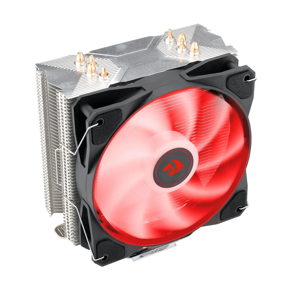 Imagem 5 de 5 do produto Cooler Para Processador Redragon TYR, LED Vermelho, Intel e AMD, 120mm, PWM, FAN, 4 Heat Pipes, TDP 130W - CC-9104R