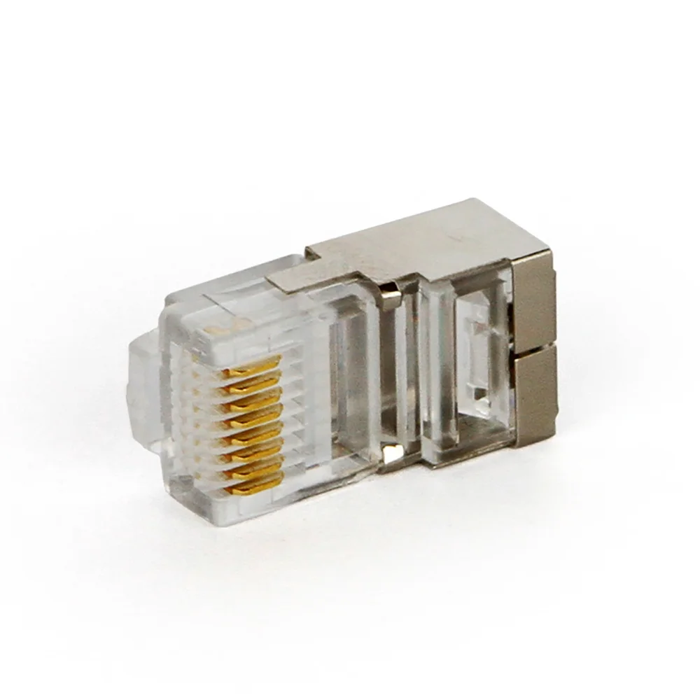 Imagem 2 de 3 do produto Conector Plug Modular Rj-45 Cabo De Rede Cat5 8x8 Blindado