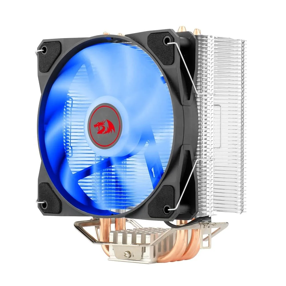 Cooler Para Processador Redragon TYR, LED Azul, Intel e AMD, 120mm, PWM, FAN, 4 Heat Pipes, TDP 130W - CC-9104B 4