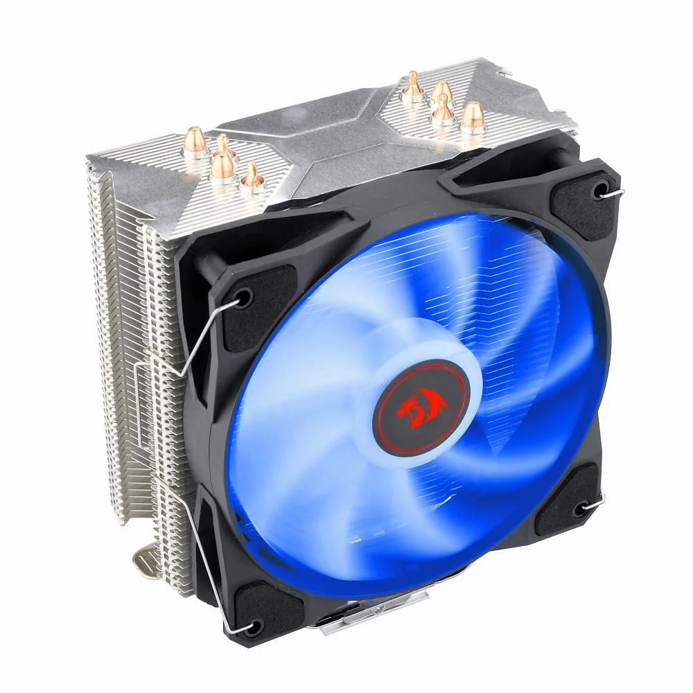 Imagem 2 de 5 do produto Cooler Para Processador Redragon TYR, LED Azul, Intel e AMD, 120mm, PWM, FAN, 4 Heat Pipes, TDP 130W - CC-9104B