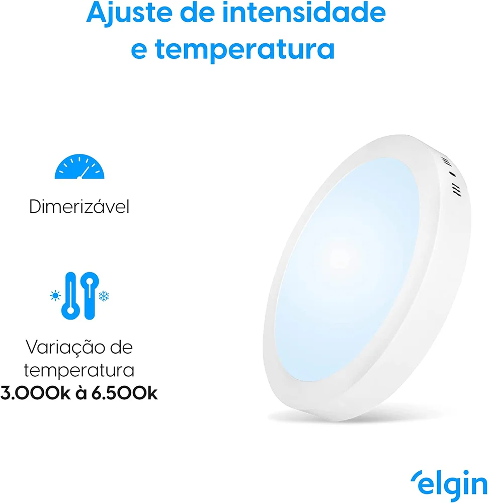 Imagem 4 de 5 do produto Luminaria Led Sobrep.18w 3000-6000k Redonda