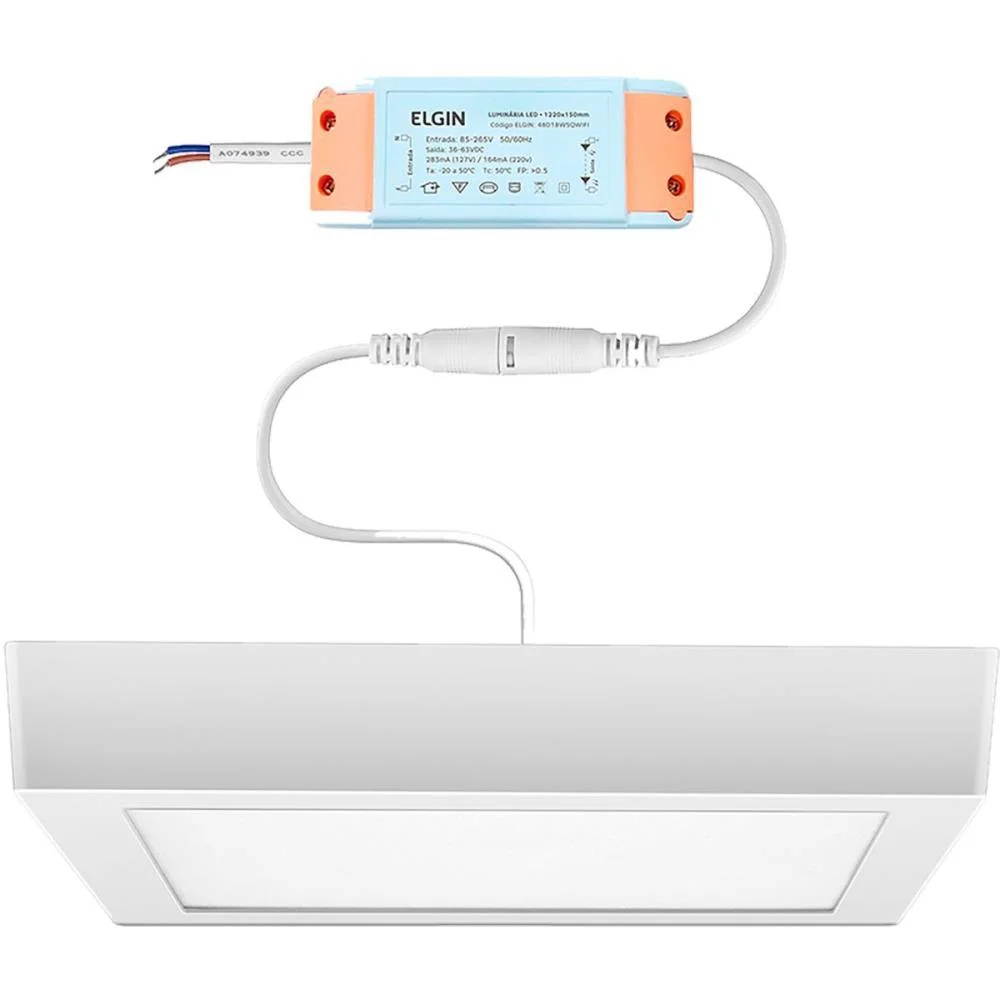 Imagem 3 de 5 do produto Luminaria Led Intel. 18w 3000-6500k Quadrada
