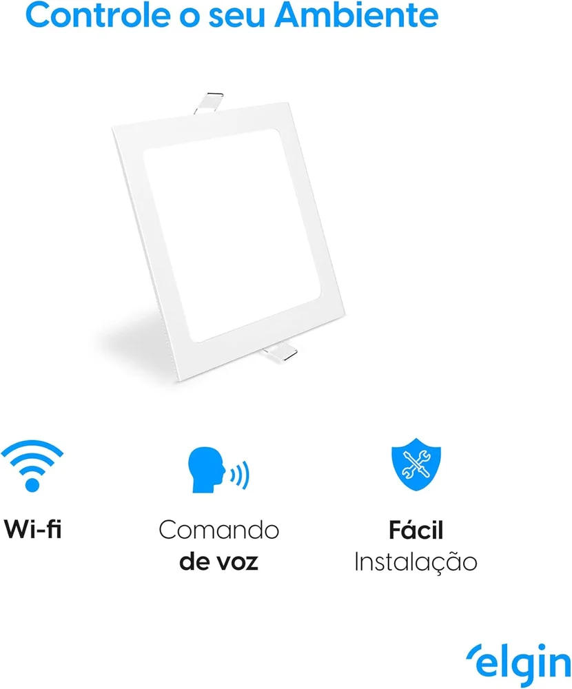Imagem 4 de 5 do produto Luminaria Led Intel. 18w 3000-6500k Quadrada