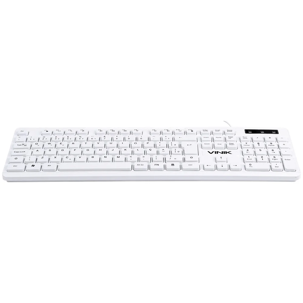 Imagem 4 de 5 do produto Teclado Chocolate Branco Slim Multimidia 1.8 Metros Usb