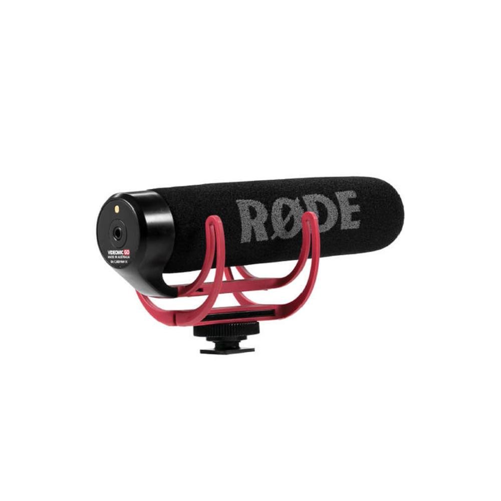 Microfone Shotgun Rode Videomic Go, Suspensão Rycote Lyre
