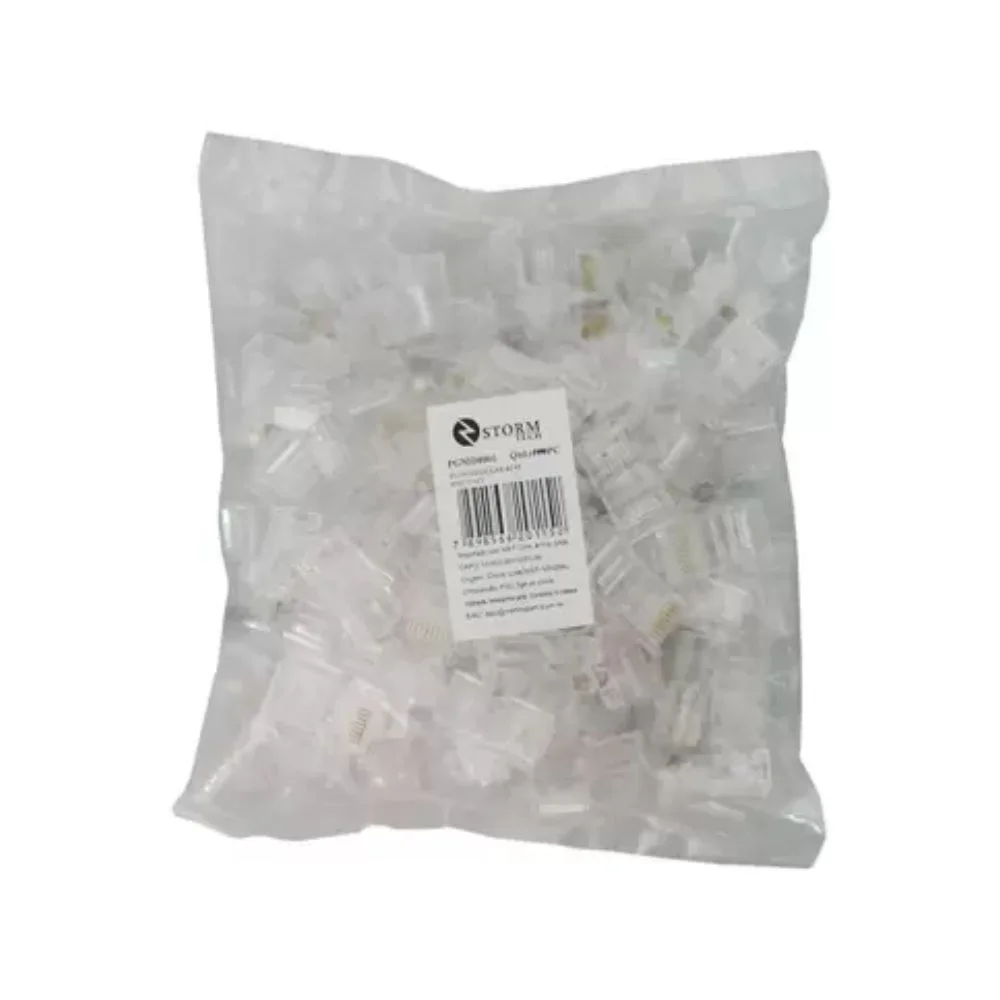 Imagem 3 de 3 do produto Plug Modular Rj-45 Compatível C/ Cabo De Rede Cat5 8x8