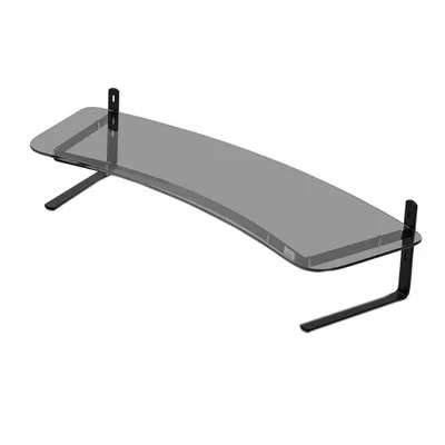 Suporte Para 02 Monitores Reliza Executive Preto Com Vidro Fume