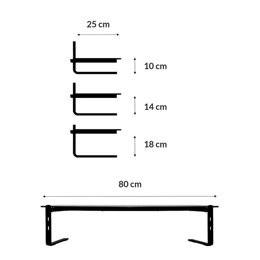 Imagem 4 de 5 do produto Suporte Para 02 Monitores Reliza Executive Preto Com Vidro Fume