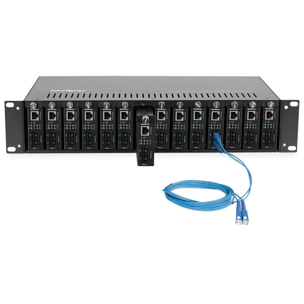 Imagem 3 de 5 do produto Chassi Rack 19 Para Conversores De Mídia Intelbras Kx 1400 R