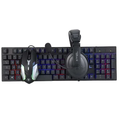Kit Gamer Bright 0543 Com Mouse, 2400 DPI + Teclado LED + Headset