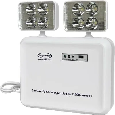 Iluminação De Emergência Led 2.200 Lumens 2 Faróis - Bivolt