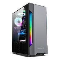 Gabinete gamer em Aço SPCC com painel lateral em vidro temperado de 3mm. Possui sistema de iluminação RGB controlado por botão superior no gabinete. P