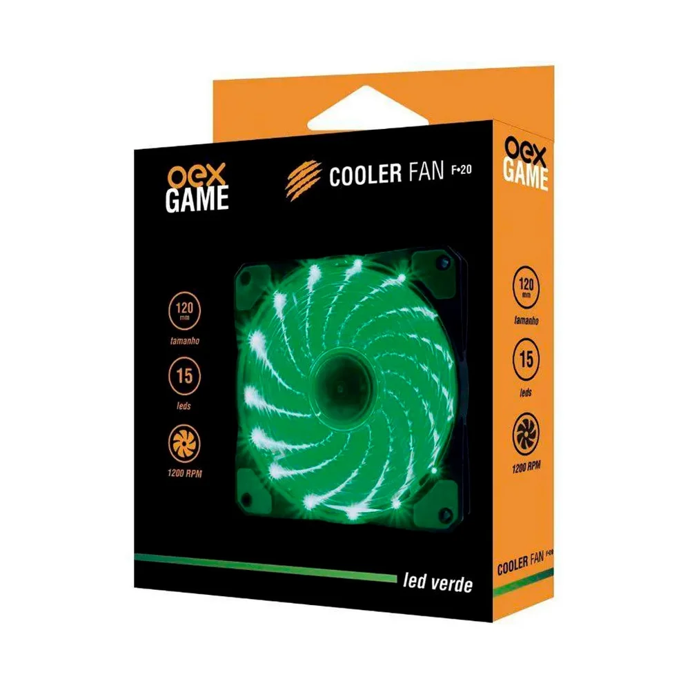 Imagem 4 de 4 do produto Cooler FAN OEX Game, 120mm, LED, Verde - F20