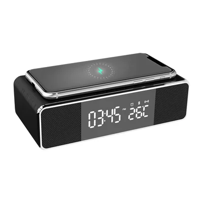 Carregador Bright 599, sem Fio, Caixa de Som Bluetooth, Relógio e Alto-Falante