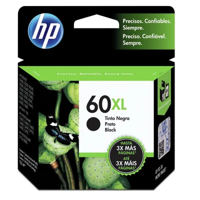 Cartucho de Tinta HP 60 XL, Preto, Original - CC641WB
