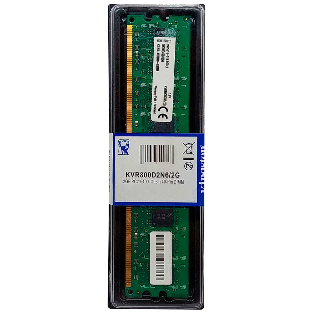 Imagem 3 de 4 do produto Memória 2gb Kingston, Ddr2, 800mhz, Cl6 - Kvr800d2n6/2g