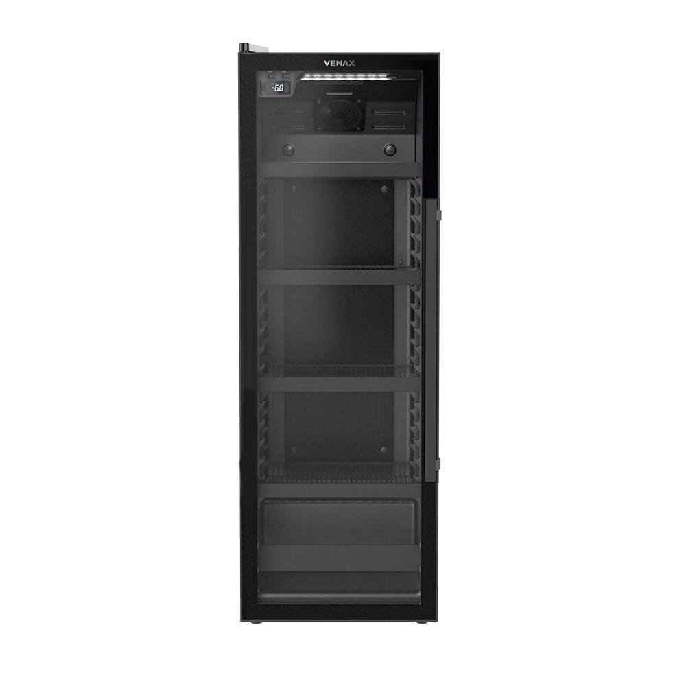 Cervejeira Venax Top Light, 204 latas, Controlador Digital de Temperatura, Porta Invertida 127V, Preto Fosco