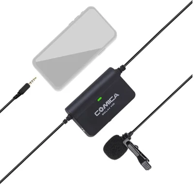 Microfone Lapela Comica SIG.LAV V05, Omnidirectional, Para Câmeras E Smartphones, 3.5mm, TRRS