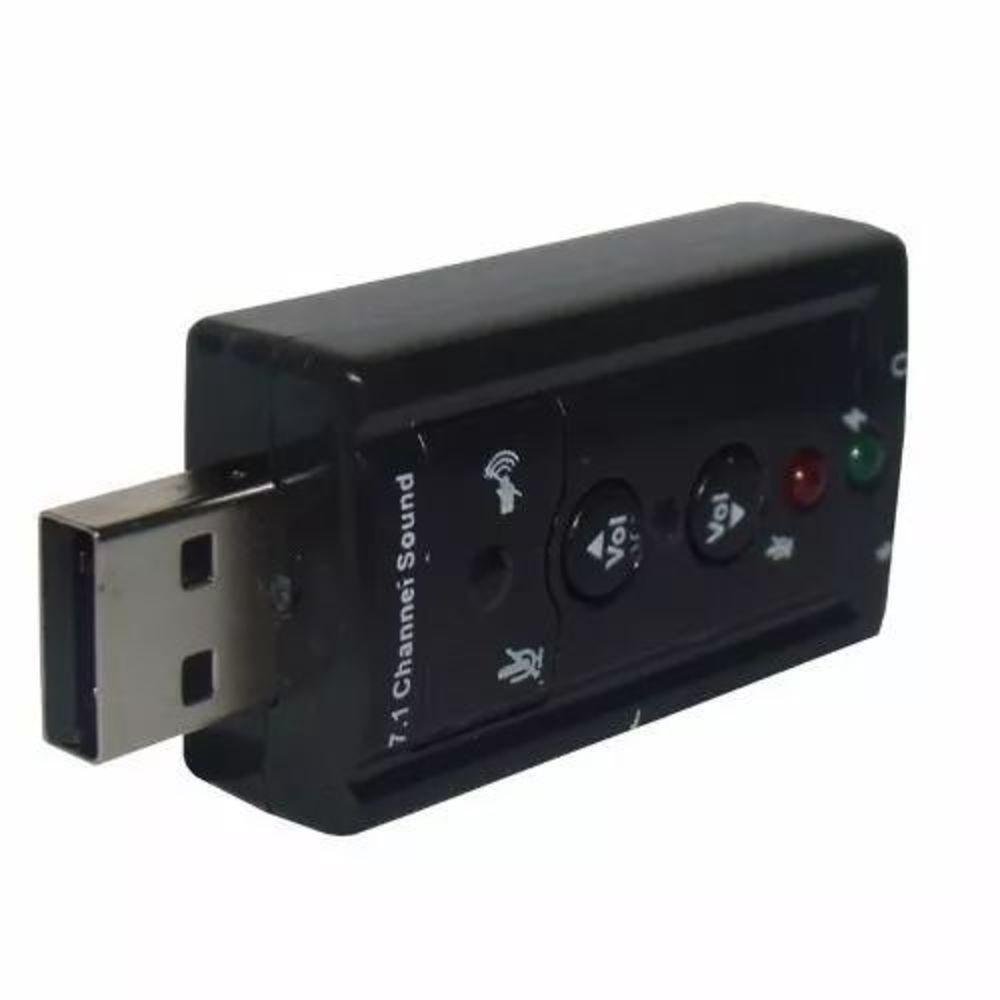 Imagem 2 de 2 do produto Adaptador Audio Placa De Som USB 7.1 Canais Notebook Pc