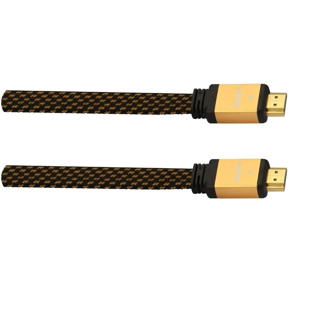 Imagem 2 de 2 do produto Cabo Hdmi Flat 3d 1,4 Banhado Ouro Newlink Cb103 1,8 Metros