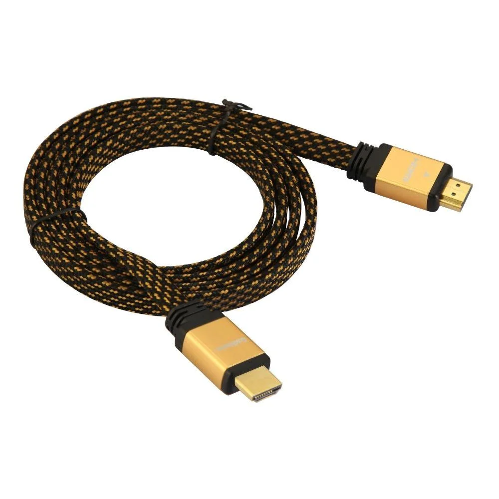 Imagem 2 de 2 do produto Cabo Hdmi Flat 3d 1,4 Banhado Ouro Newlink Cb104 3 Metros