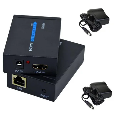 Extensor HDMI X Rj45 Rede Cat5 Cat6 3d 1080p Xtrad Bivolt 60 Metros