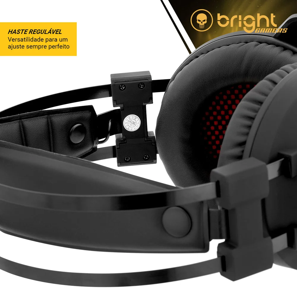 Headset Gamer, Bright, USB 7.1 Surround, Fone Com Led, 50 mm