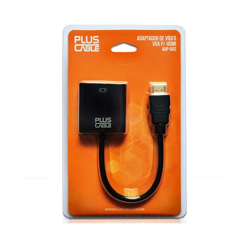Imagem 3 de 5 do produto Adaptador Hdmi M/vga F Sem Áudio Adp-002bk - Plus Cable