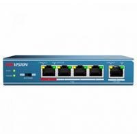 Switch Hikvision 5 Portas POE DS-3E0105P-E/MO Switch DS-3E0105P-E fornece 4 Portas PoE (Power over Ethernet). Automaticamente pode detectar e fornecer