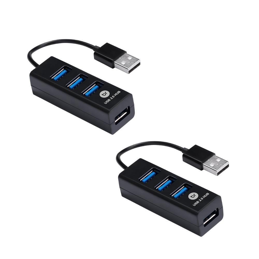 Kit 2 Mini Hubs Usb Com 4 Portas 2.0 Fast Carrega Celular