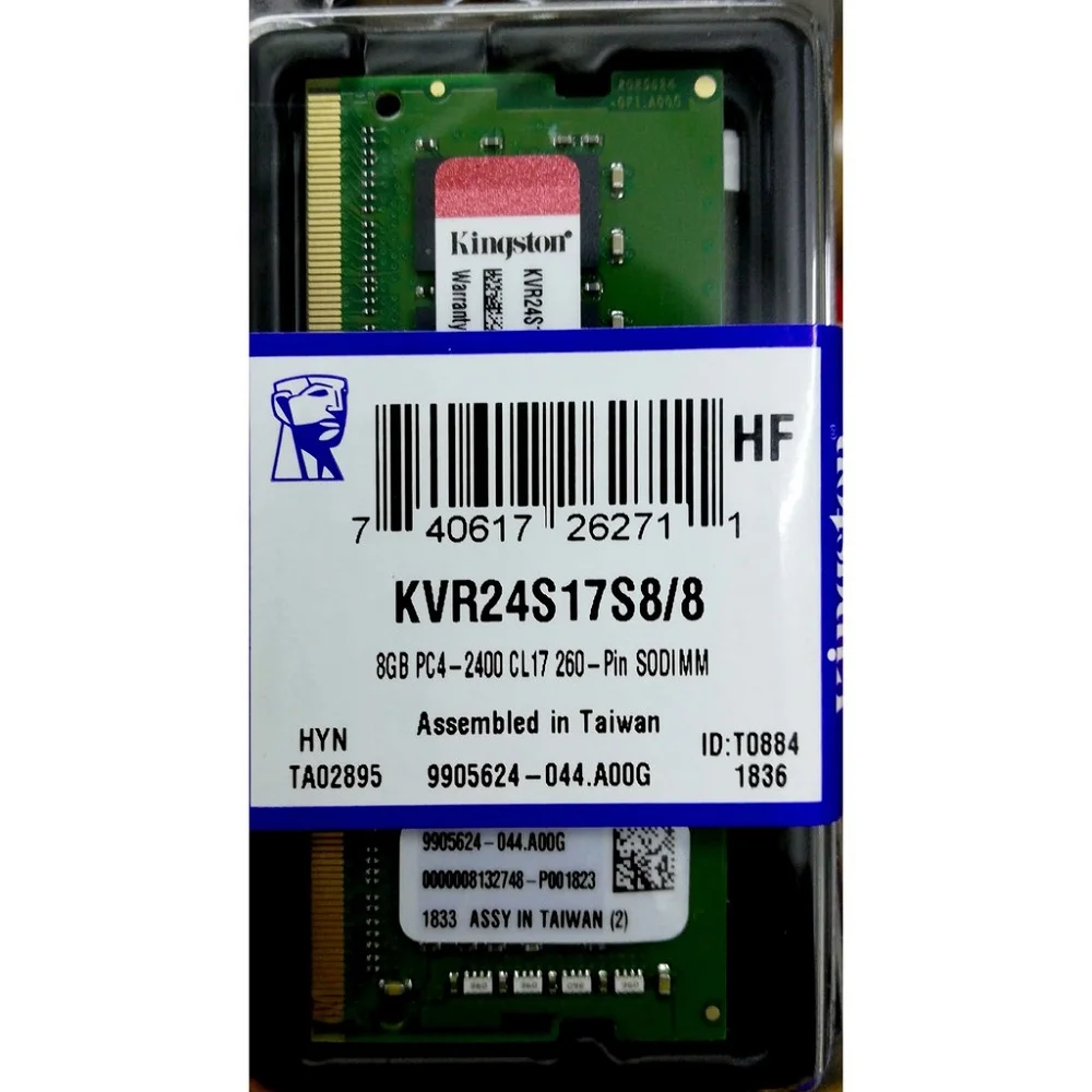 Memoria   8gb P/ Notebook Kingston Ddr4 2400mhz Kvr24s17s8/8