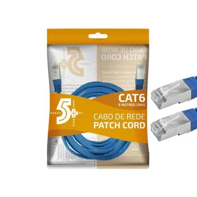 Cabo De Rede Chip Sce Patch Cord Cat6 Blindado 5m Azul