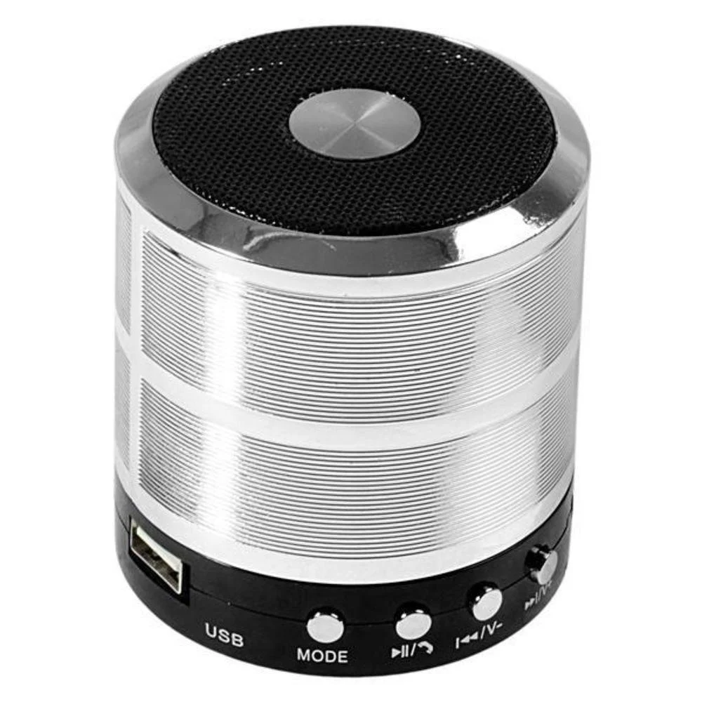 Imagem 2 de 4 do produto Mini Caixa De Som Speaker Com Bluetooth Usb Ws-887 Prata