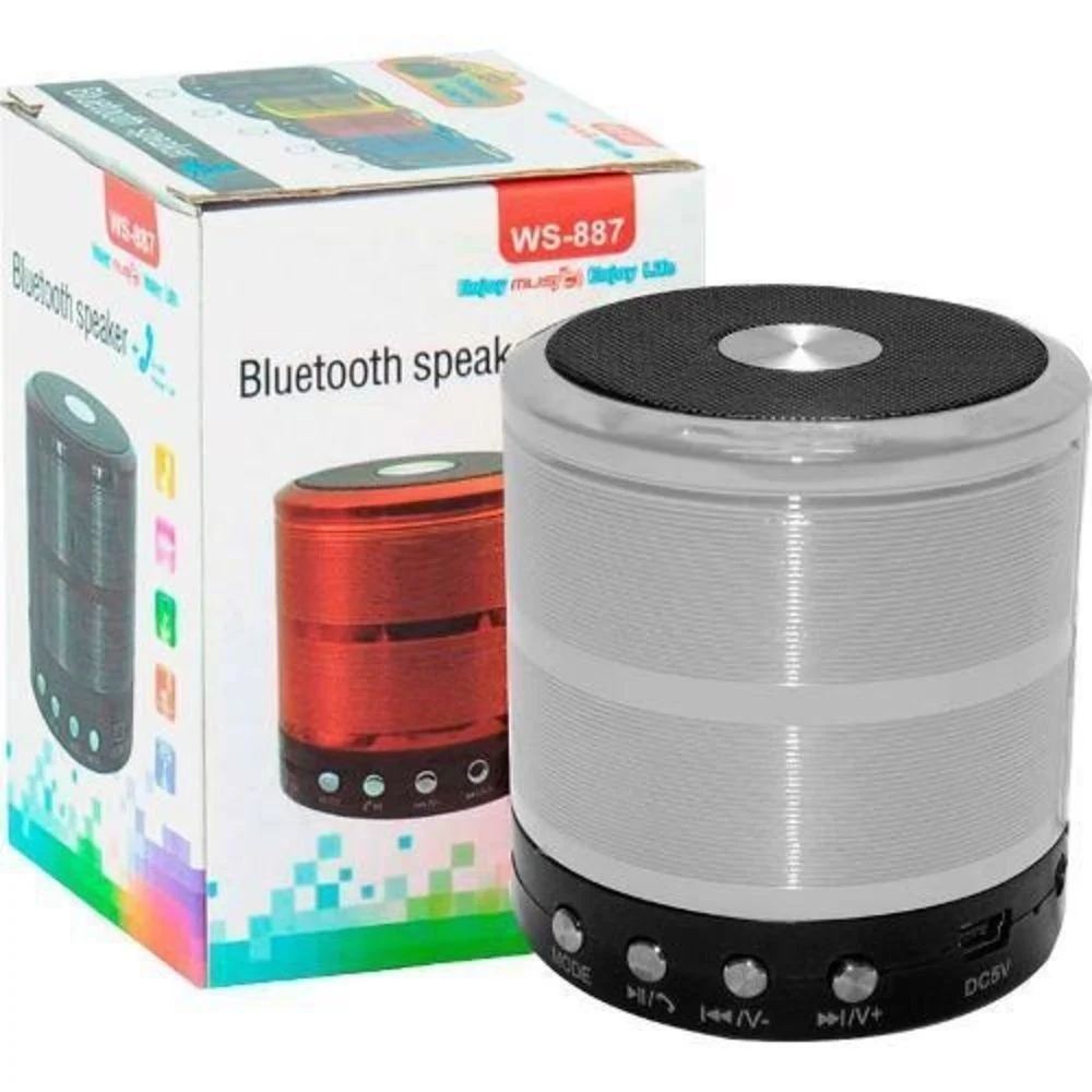 Imagem 4 de 4 do produto Mini Caixa De Som Speaker Com Bluetooth Usb Ws-887 Prata