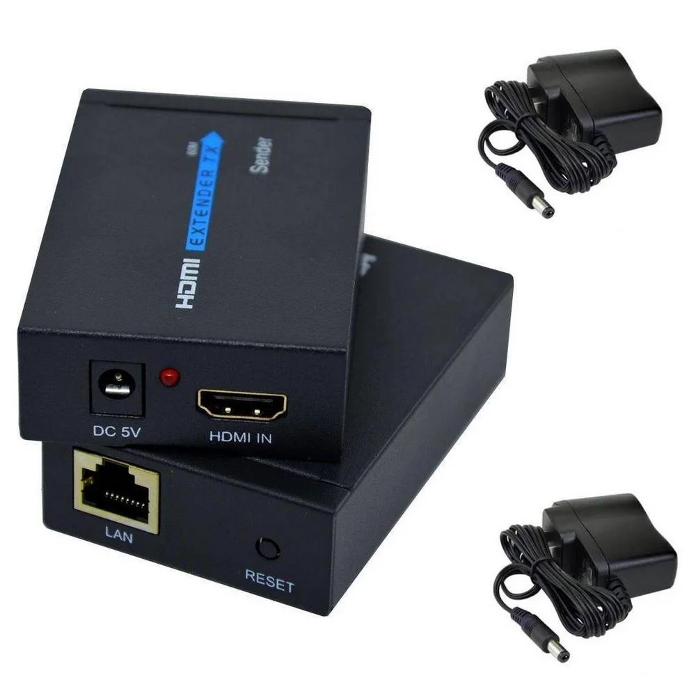 Imagem 3 de 3 do produto Extensor Exbom HDMI, Cat5 Cat6, HDMI, 1080p, 60 Metros De Alcance, Fontes Bivolt
