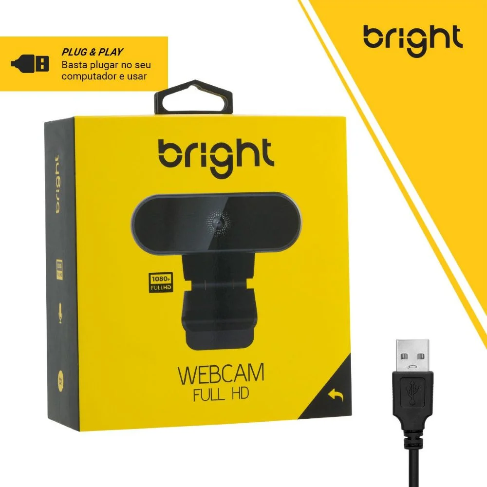Imagem 3 de 5 do produto Webcam Bright, Full HD 1080P, Com Microfone Embutido - Wc576