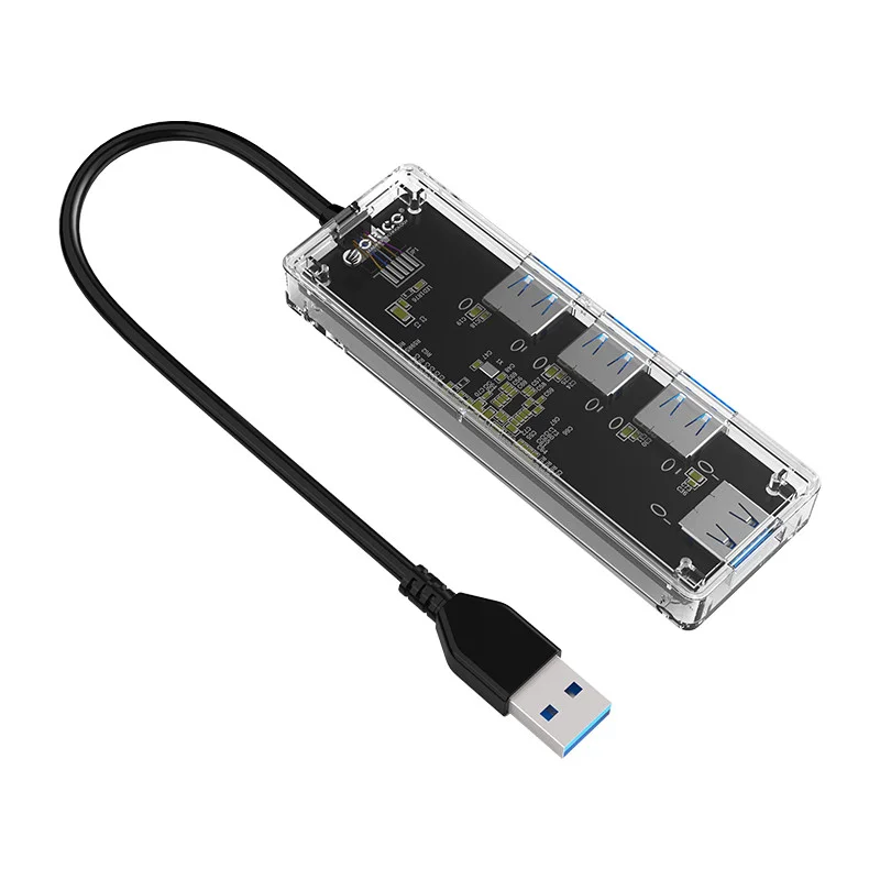 Imagem 5 de 5 do produto HUB Orico USB 3.0, 3 Portas, Com Leitor De Cartão, Transparente - TA2U3-3ATS