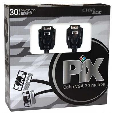 Cabo Vga + Vga Com Filtro 30m Preto 018-7730  - Pix