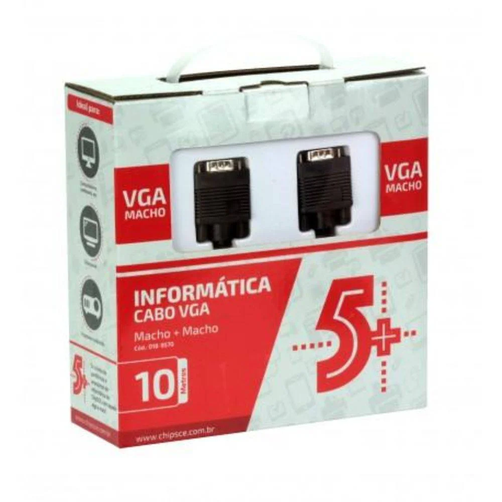 Imagem 2 de 4 do produto Cabo VGA para VGA Pix, 10M, Com Filtro - 018-9570