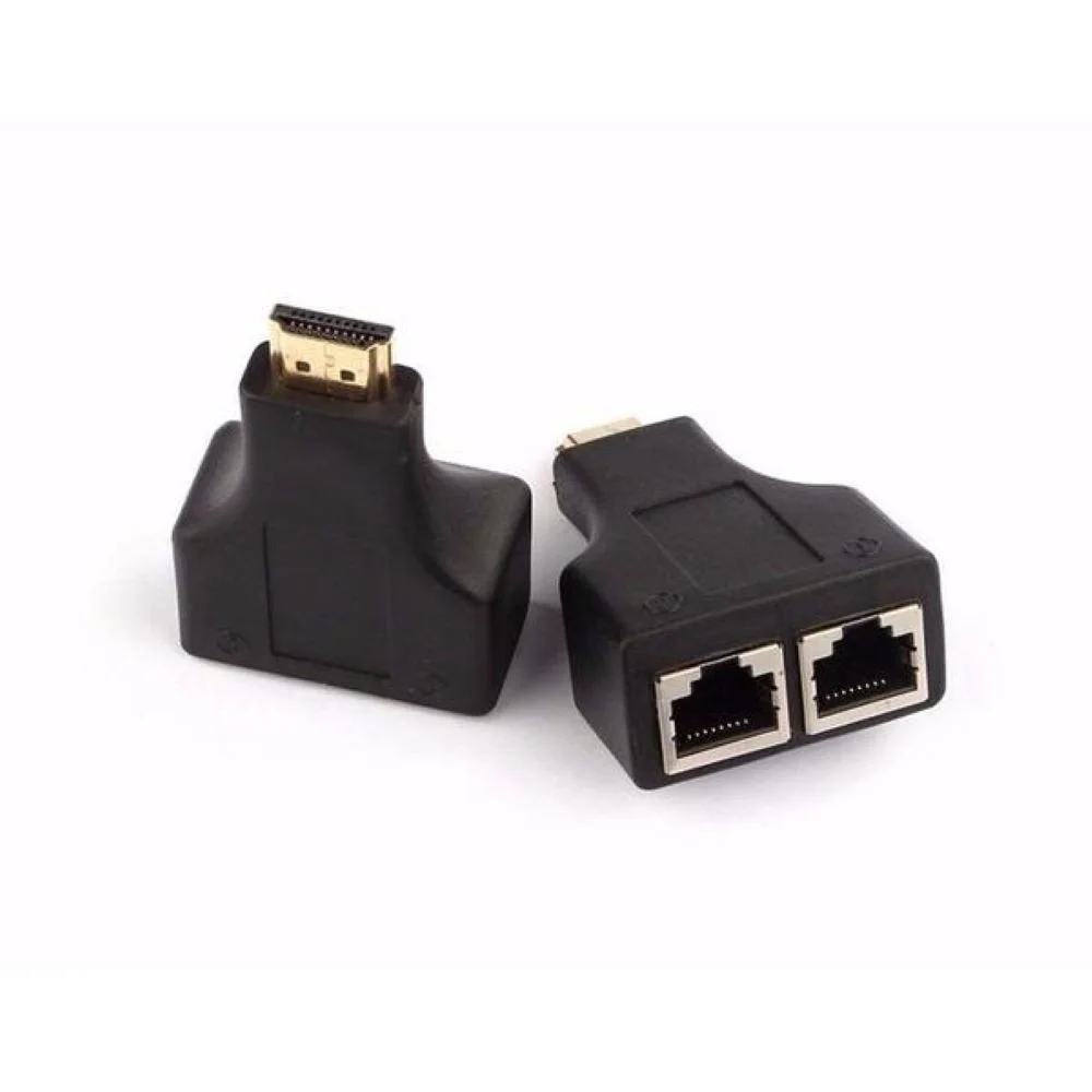 Imagem 3 de 3 do produto Extensor Hdmi 3d 30m Via Cab Rede Utp Rj45 Cat5e/6 Jcex-rj45