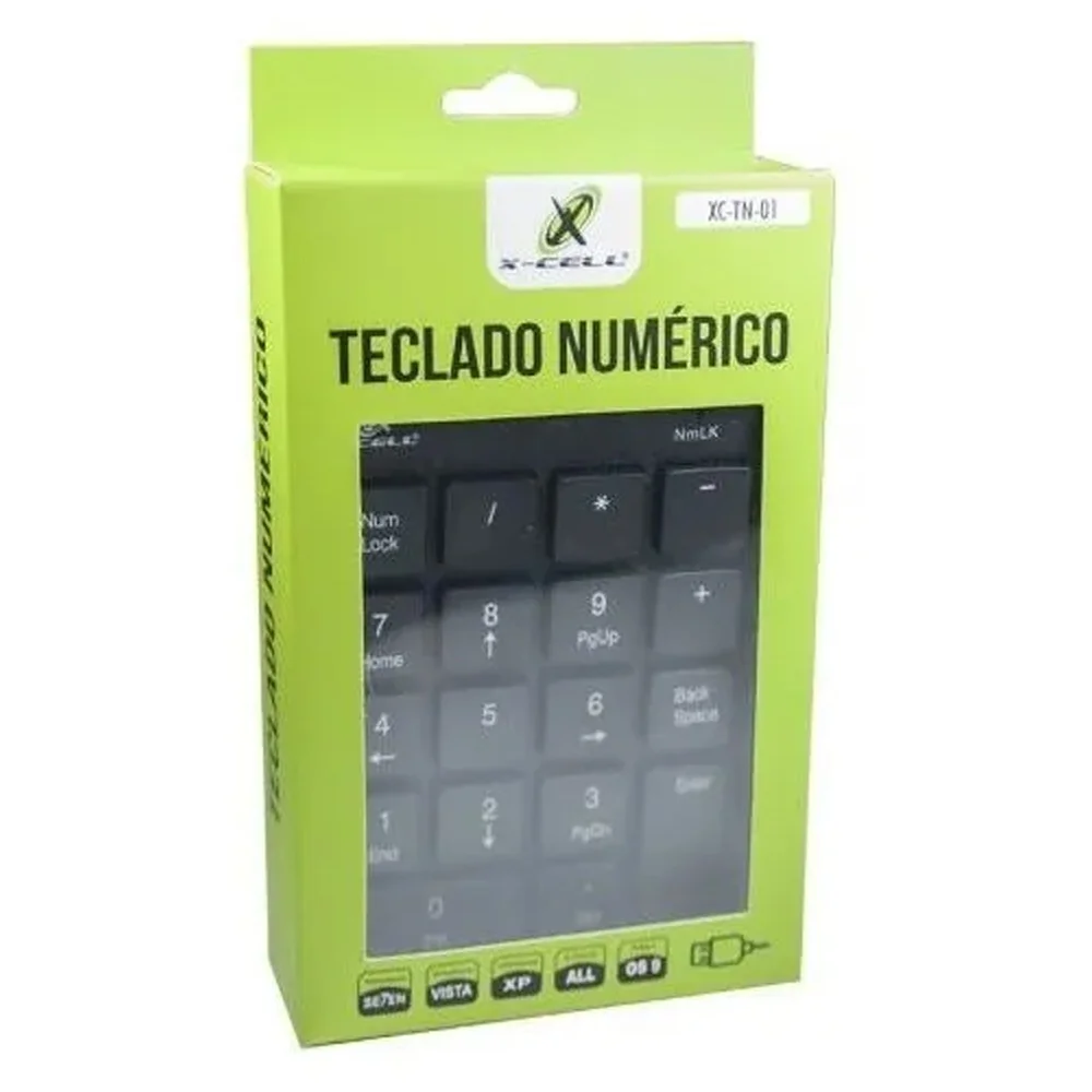 Imagem 2 de 4 do produto Teclado Numérico Usb X-cell Portátil P/ Notebook Preto -tn01