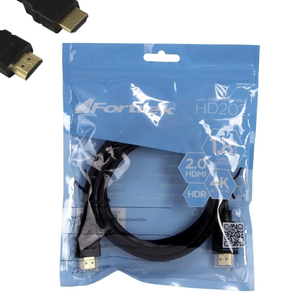 Imagem 3 de 5 do produto Cabo Hdmi 2.0 4k 1,8m Fortrek Hd202