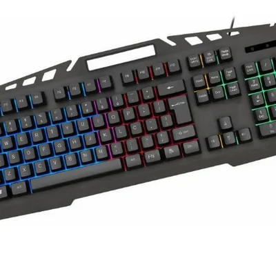 Teclado Semi-mecânico Gamer Kmex Spartacus, LED RGB, Anti-Ghosting, ABNT2, Preto - Kb-a328